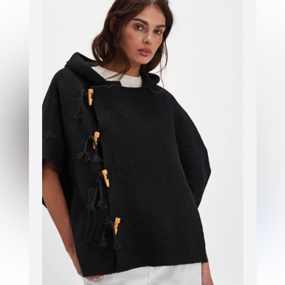 Free People Sweaters - Free People Black Toggle Jacket